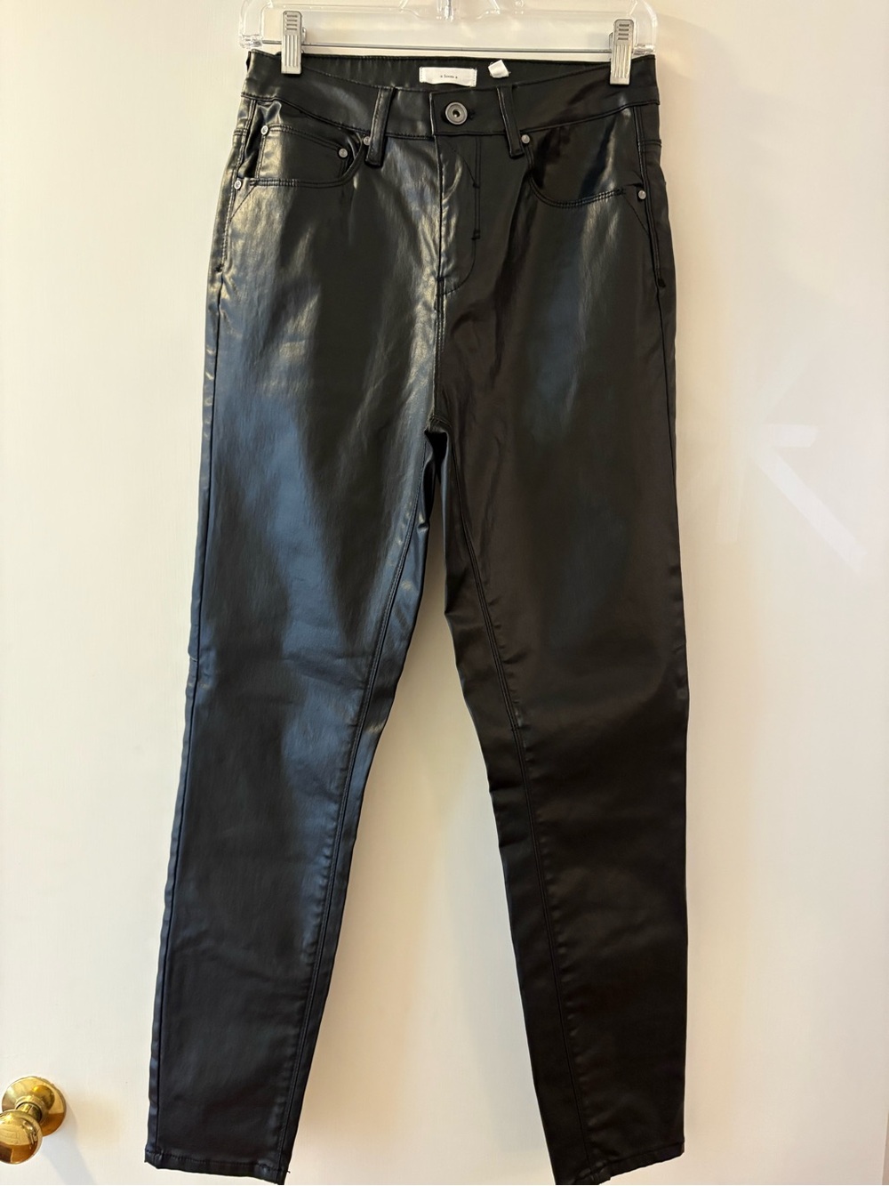 Black Faux Leather Women’s Jeans